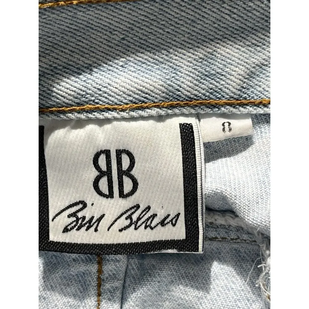 Vintage 80s Bill Blass Mom Shorts 8 100% Cotton High Waist Pleated Light Wash
